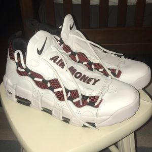 Nike air mo money white black university red